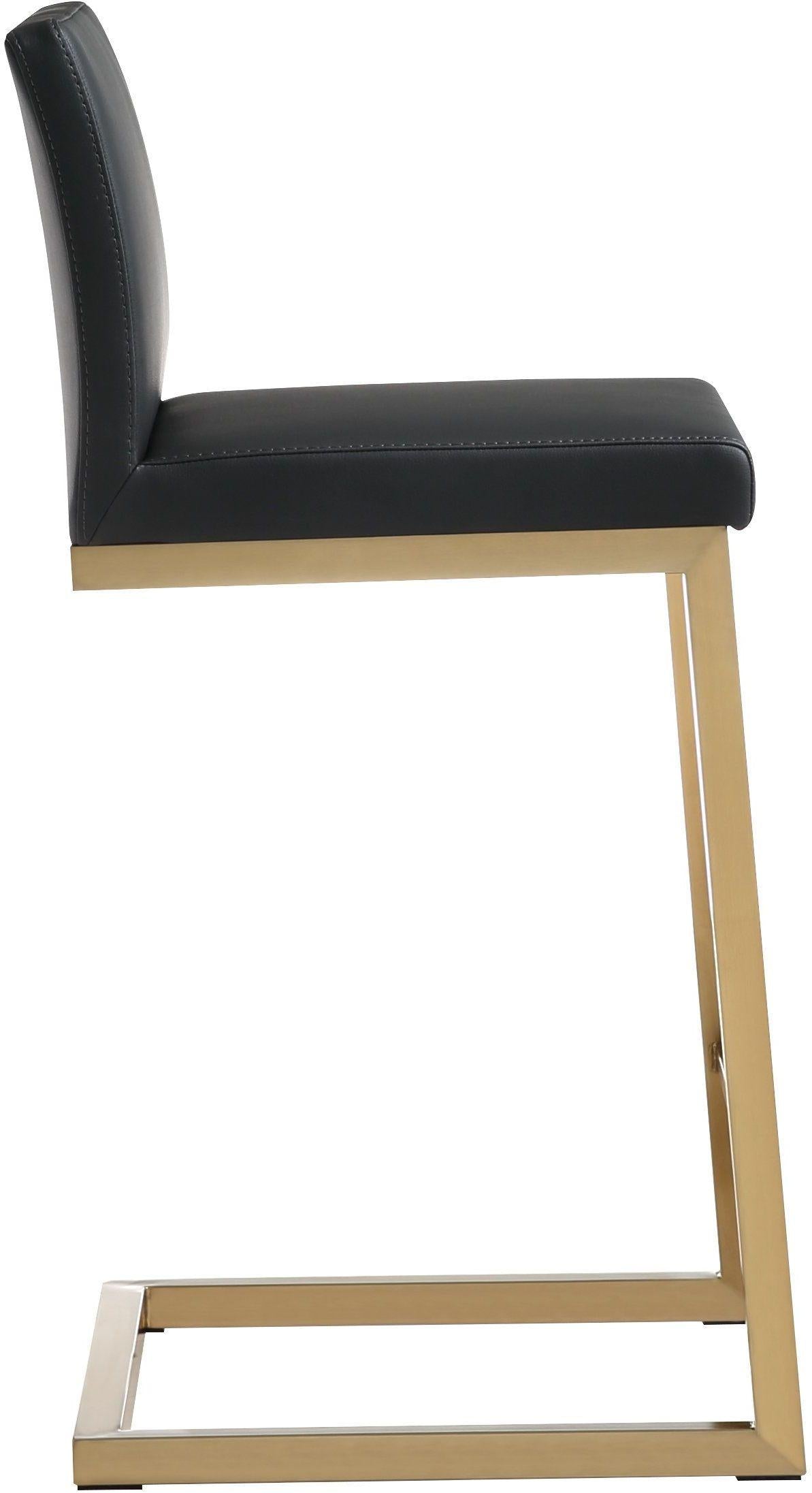 Parma Performance Vegan Leather and Gold Stainless Steel Counter Stool - Set of 2 by TOV Furniture at Eve Furniture