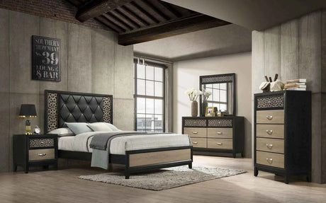 Paro Black Panel Bedroom Set by New Era Innovations at Eve Furniture