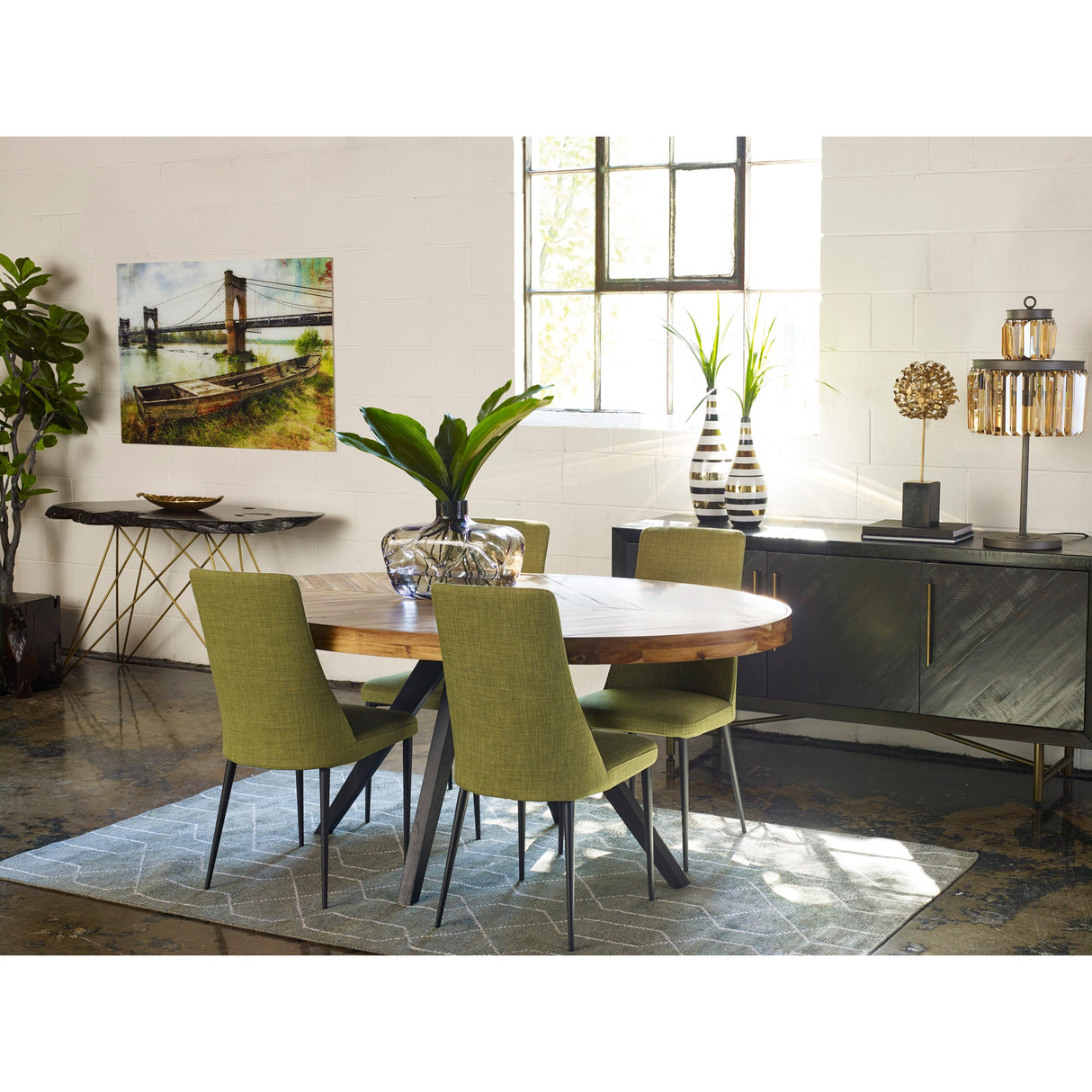 Parq Amber Oval Dining Table by Moe's Home at Eve Furniture