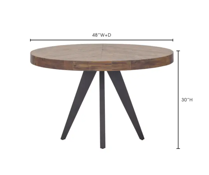 Parq Round Dining Table Amber by Moe's Home at Eve Furniture
