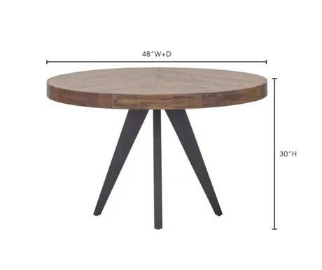 Parq Round Dining Table Amber by Moe's Home at Eve Furniture
