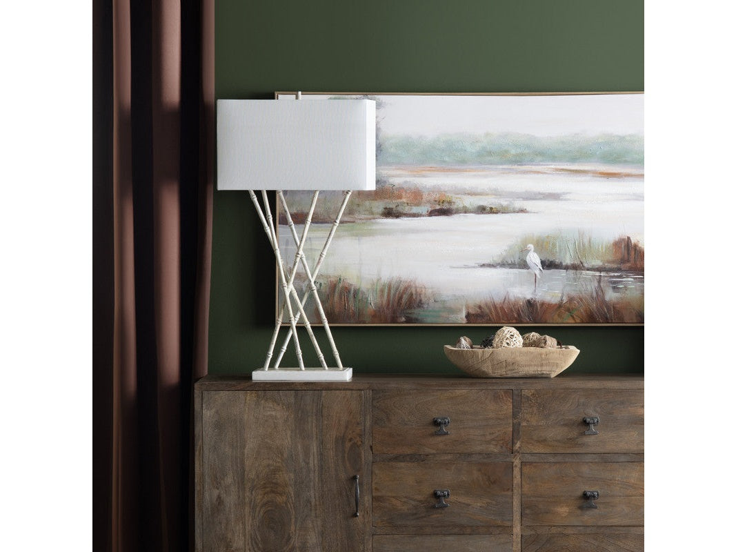 Parrish White Table Lamp by Crestview at Eve Furniture