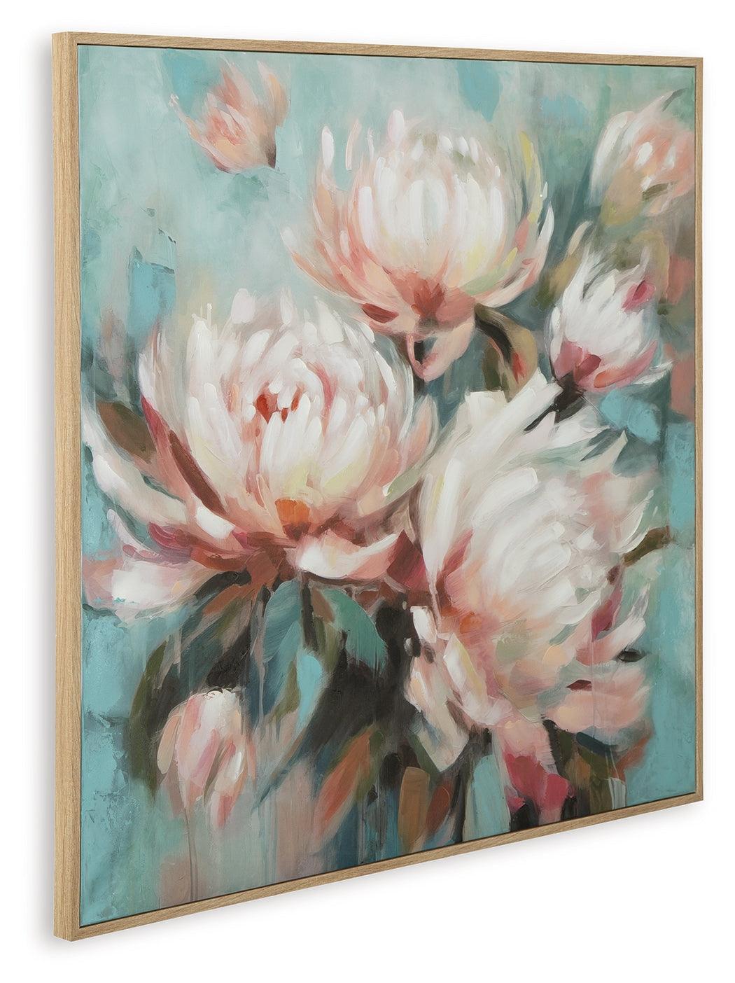 Parryville Aqua/Pink Wall Art by Ashley at Eve Furniture