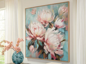 Parryville Aqua/Pink Wall Art by Ashley at Eve Furniture