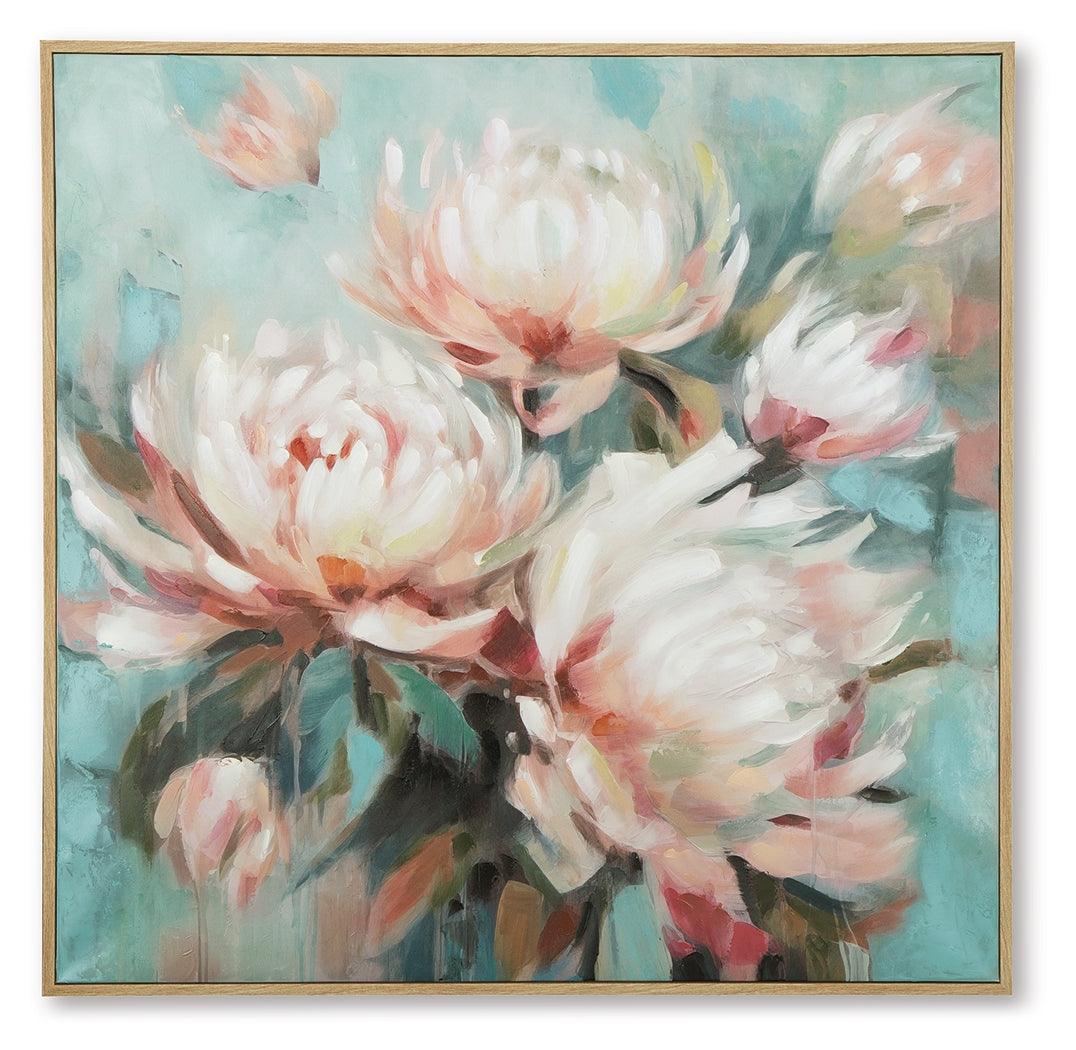 Parryville Aqua/Pink Wall Art by Ashley at Eve Furniture