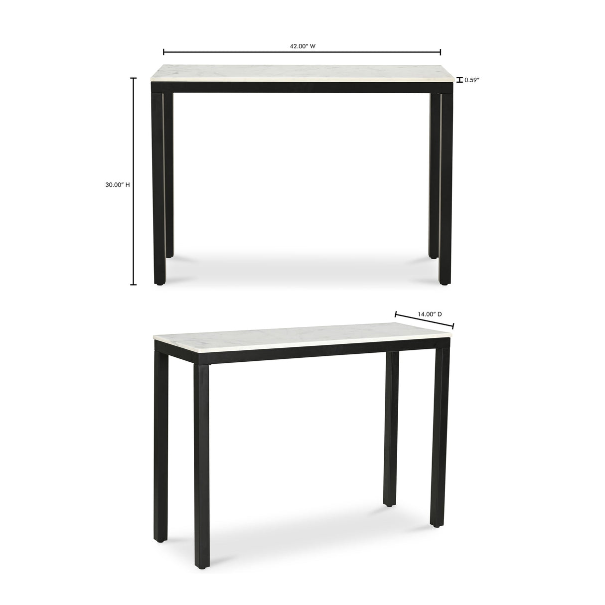 Parson White Console Table by Moe's Home at Eve Furniture