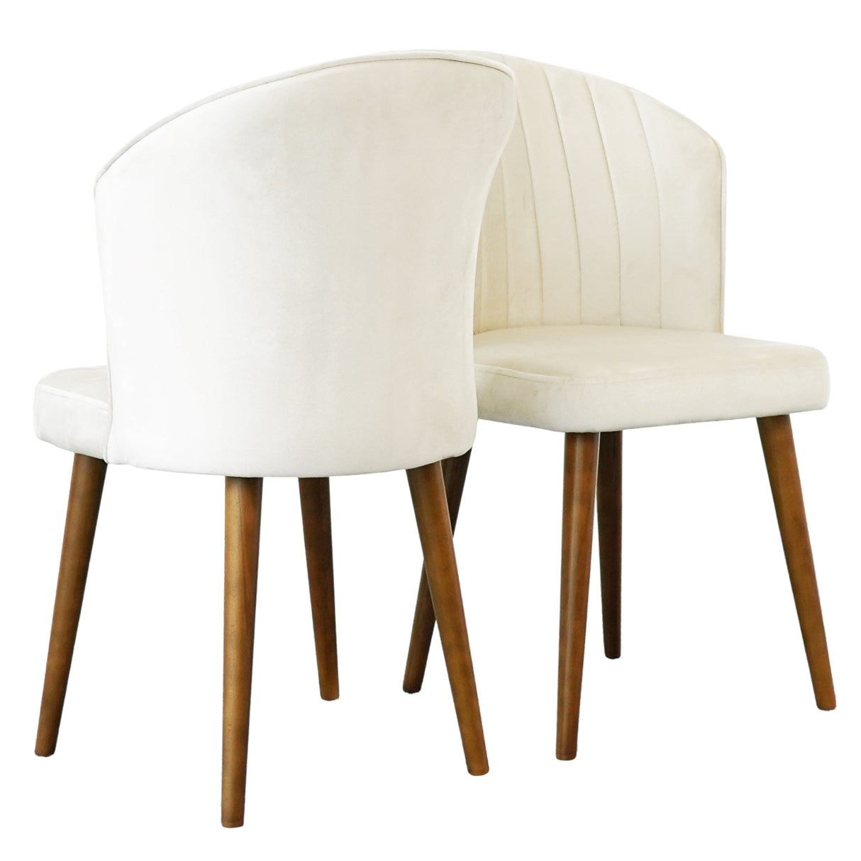 Parsons Dining Chair Set of 2 - Beige Velvet by Ashcroft Furniture at Eve Furniture