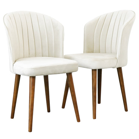 Parsons Dining Chair Set of 2 - Beige Velvet by Ashcroft Furniture at Eve Furniture