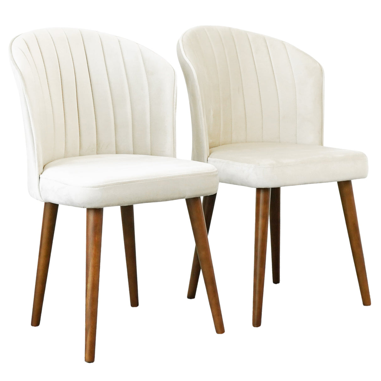 Parsons Dining Chair Set of 2 - Beige Velvet by Ashcroft Furniture at Eve Furniture