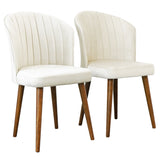 Parsons Dining Chair Set of 2 - Beige Velvet by Ashcroft Furniture at Eve Furniture