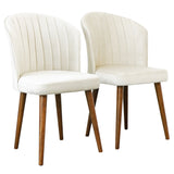Parsons Dining Chair Set of 2 - Beige Velvet by Ashcroft Imports at Eve Furniture