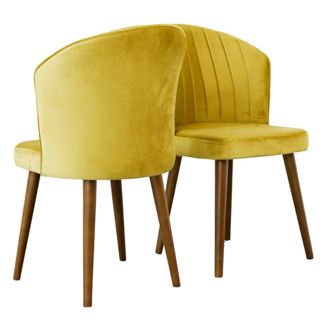 Parsons Dining Chair Set of 2 - Gold Velvet by Ashcroft Furniture at Eve Furniture
