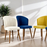 Parsons Dining Chair Set of 2 - Gold Velvet by Ashcroft Furniture at Eve Furniture
