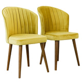 Parsons Dining Chair Set of 2 - Gold Velvet by Ashcroft Imports at Eve Furniture