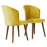 Parsons Dining Chair Set of 2 - Gold Velvet by Ashcroft Imports at Eve Furniture