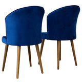 Parsons Dining Chair Set of 2 - Navy Blue Velvet by Ashcroft Furniture at Eve Furniture
