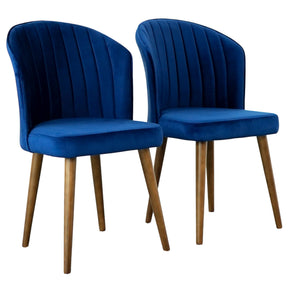 Parsons Dining Chair Set of 2 - Navy Blue Velvet by Ashcroft Furniture at Eve Furniture