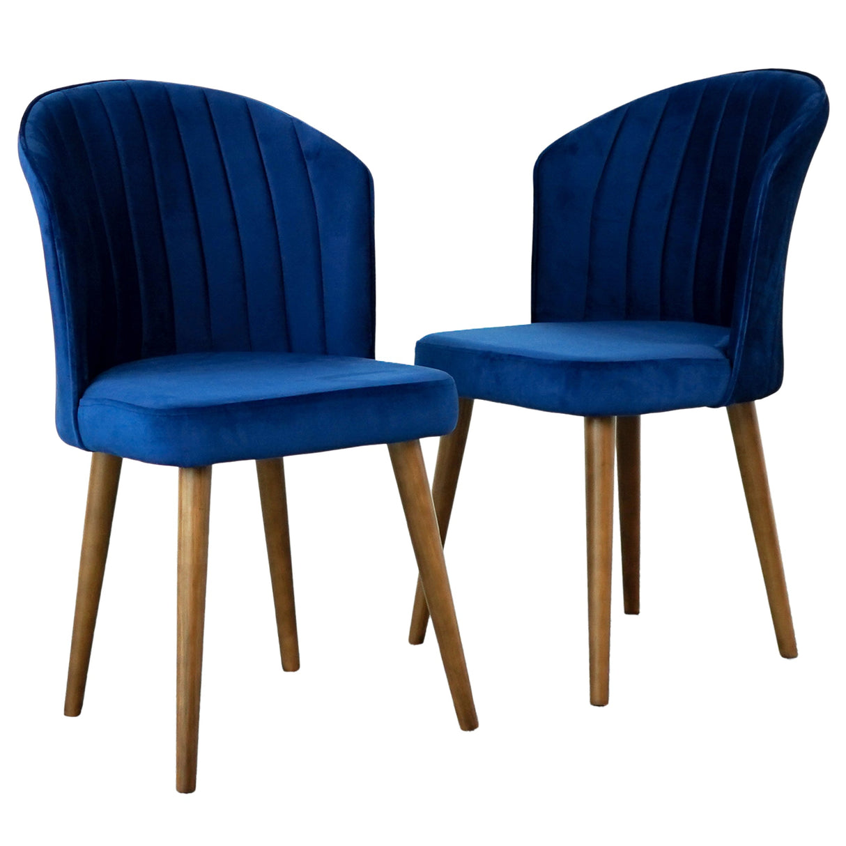 Parsons Dining Chair Set of 2 - Navy Blue Velvet by Ashcroft Imports at Eve Furniture