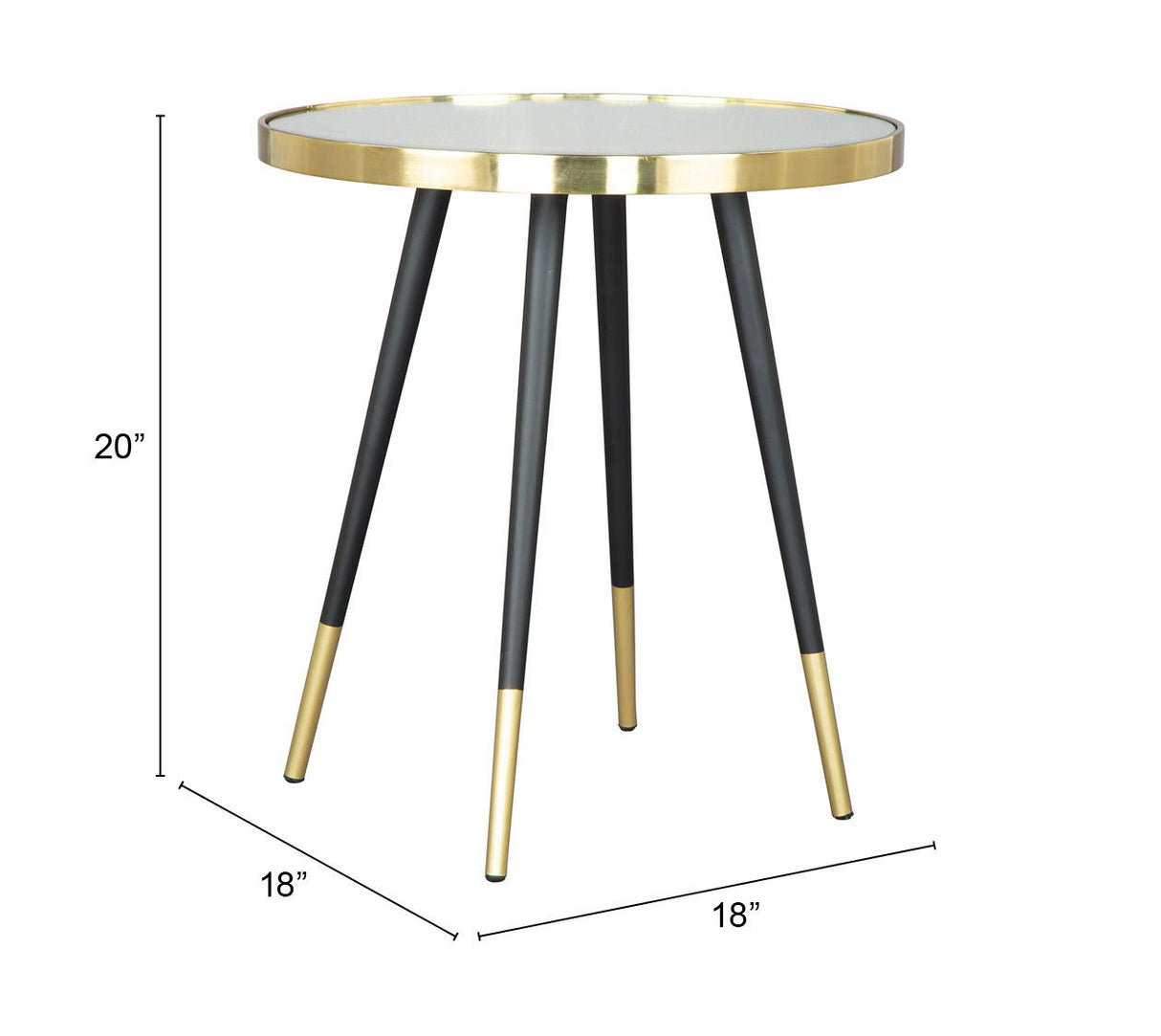 Particle Side Table Gold & Black by Zuomod at Eve Furniture