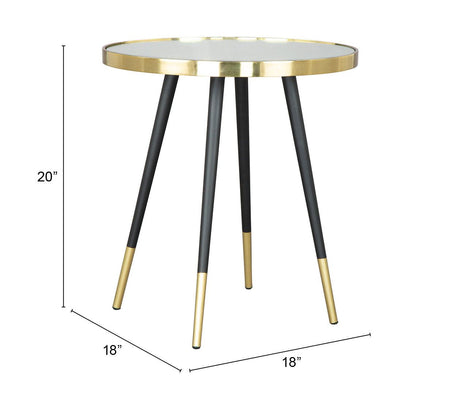 Particle Side Table Gold & Black by Zuomod at Eve Furniture