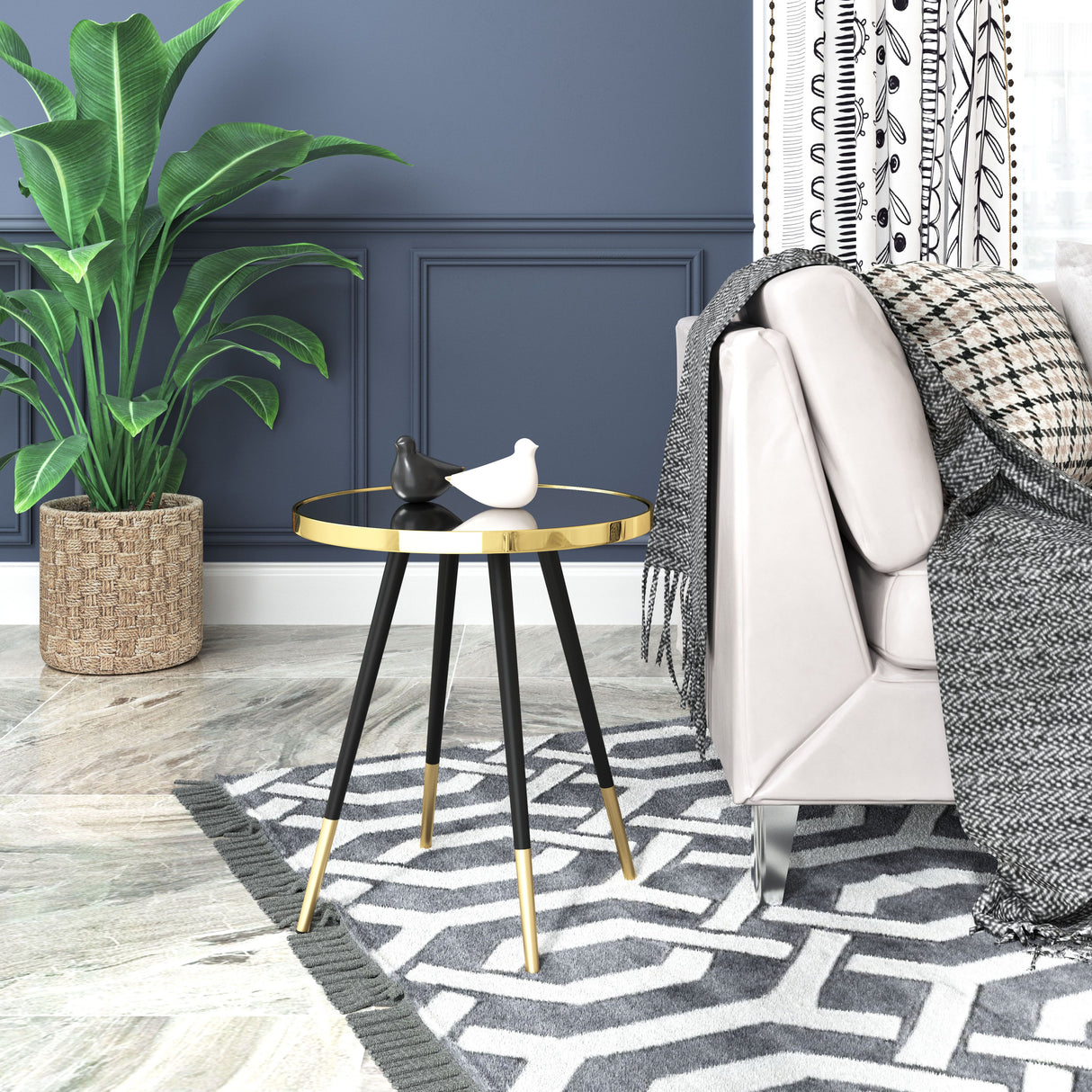 Particle Side Table Gold & Black by Zuomod at Eve Furniture