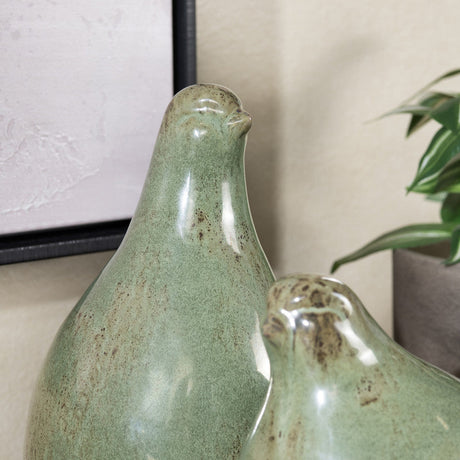 Partridge Green 3 Piece Ceramic Statues by Crestview at Eve Furniture