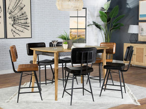 Partridge Natural Sheesham 7-Piece Rectangular Counter Height Dining Set by Coaster at Eve Furniture
