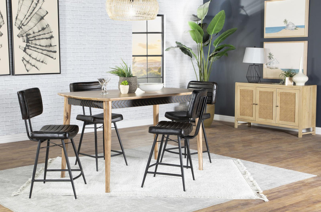 Partridge Natural Sheesham and Espresso Rectangular Counter Height Dining Set by Coaster at Eve Furniture