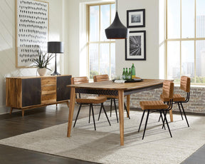 Partridge Natural Sheesham/Camel 5-Piece Rectangular Dining Set by Coaster at Eve Furniture