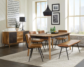 Partridge Natural Sheesham/Camel 6-Piece Rectangular Dining Set by Coaster at Eve Furniture