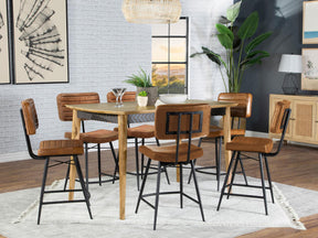 Partridge Natural Sheesham/Camel 7-Piece Rectangular Counter Height Dining Set by Coaster at Eve Furniture