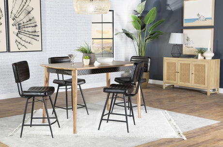 Partridge Natural Sheesham/Espresso 5-Piece Rectangular Counter Height Dining Set by Coaster at Eve Furniture