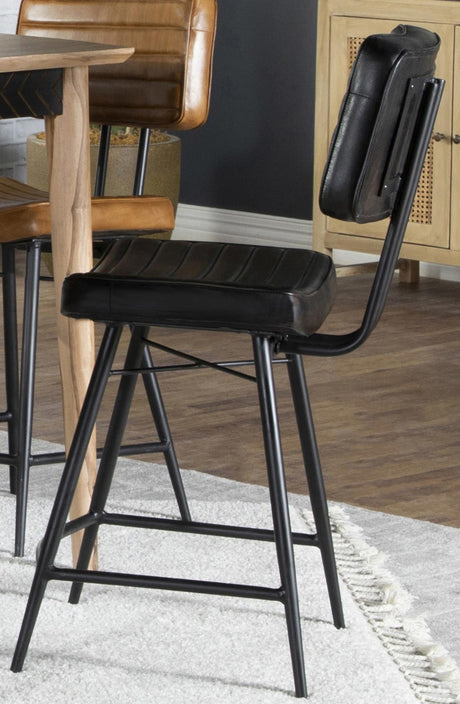 Partridge Upholstered Counter Height Stools with Footrest, Set of 2