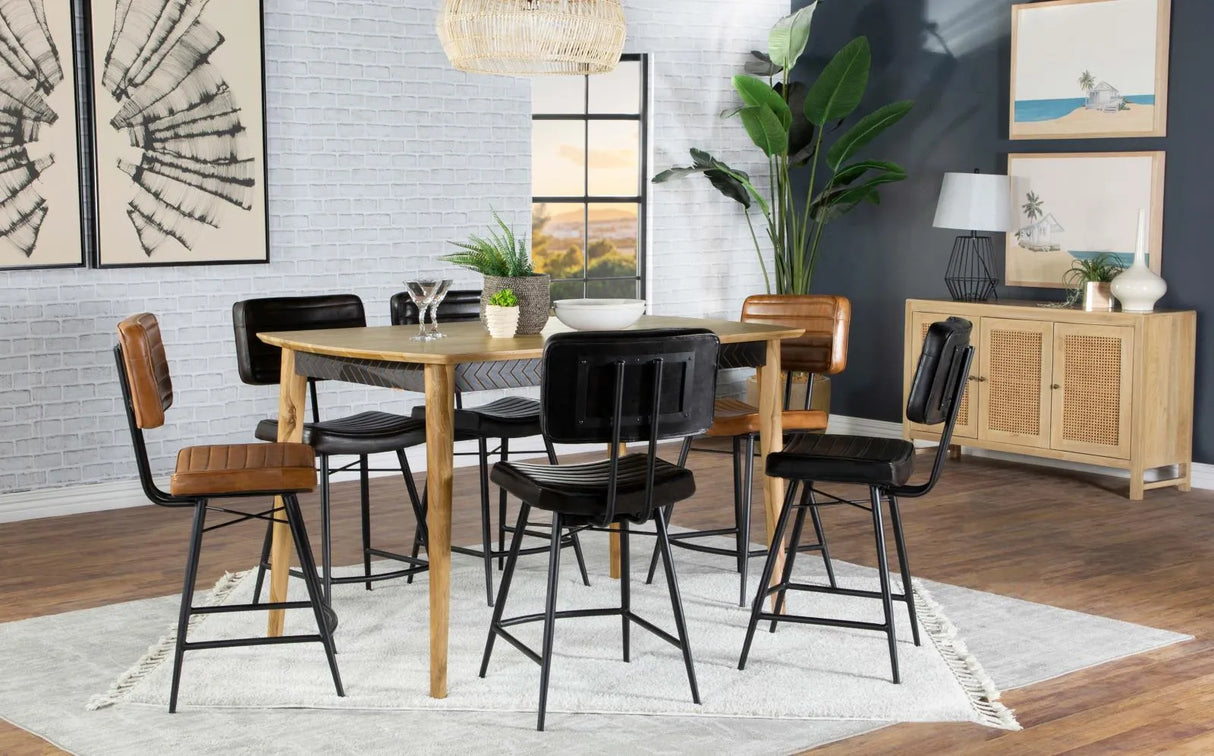 Partridge Upholstered Counter Height Stools with Footrest, Set of 2 by Coaster at Eve Furniture
