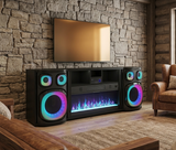 Party On Black Fireplace by New Era Innovations at Eve Furniture