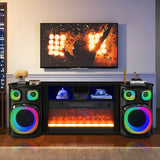 Party On Black Fireplace by New Era Innovations at Eve Furniture