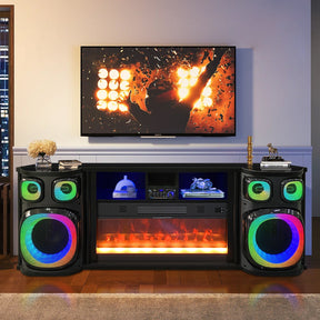 Party On Black Fireplace by New Era Innovations at Eve Furniture