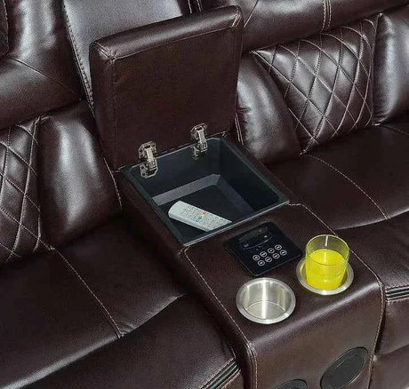 Party Time Brown 3-Piece Power Reclining Living Room Set by New Era Innovations at Eve Furniture