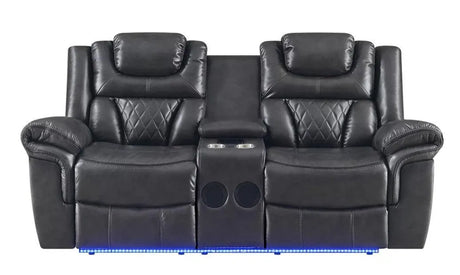 Party Time Grey 3-Piece Power Reclining Living Room Set by New Era Innovations at Eve Furniture