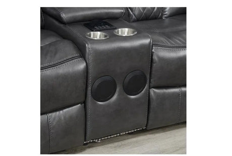 Party Time Grey 3-Piece Power Reclining Living Room Set by New Era Innovations at Eve Furniture