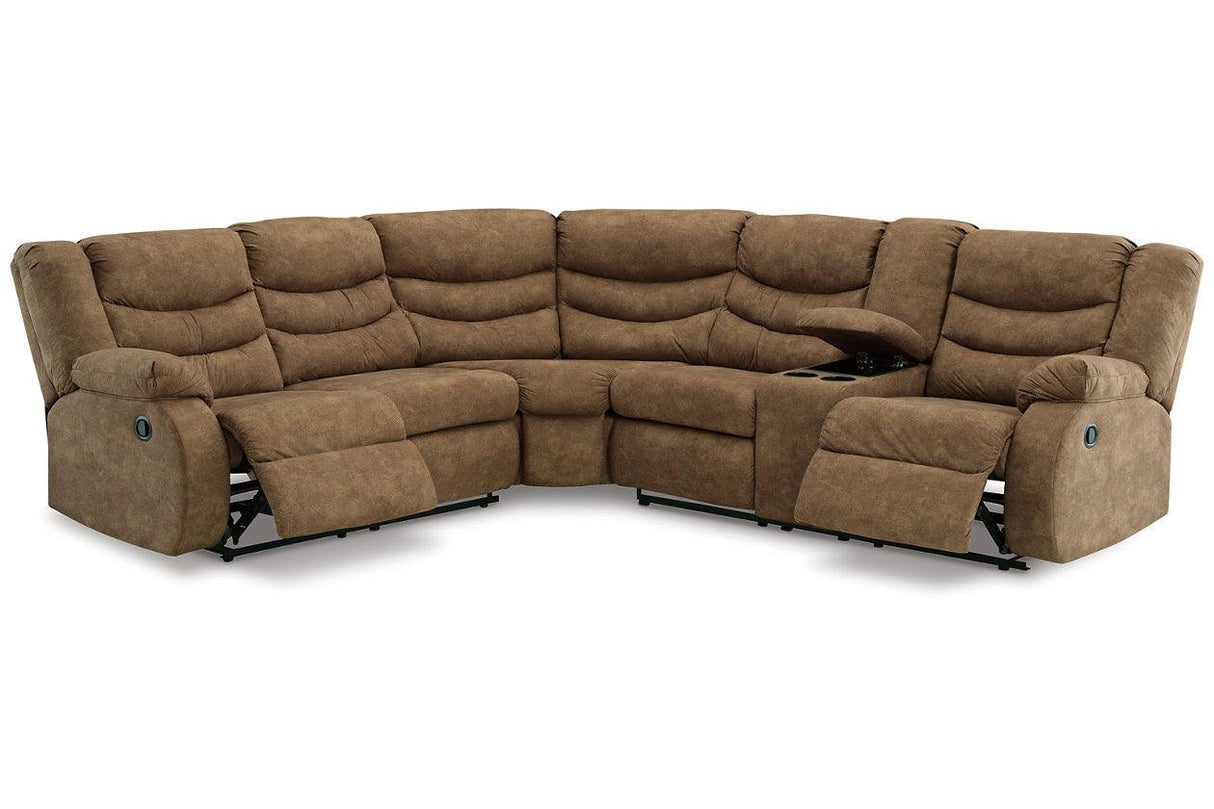 Partymate Brindle 2-Piece Reclining Sectional by Ashley at Eve Furniture