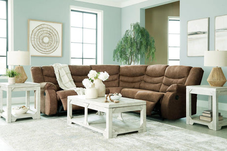 Partymate Brindle 2-Piece Reclining Sectional by Ashley at Eve Furniture
