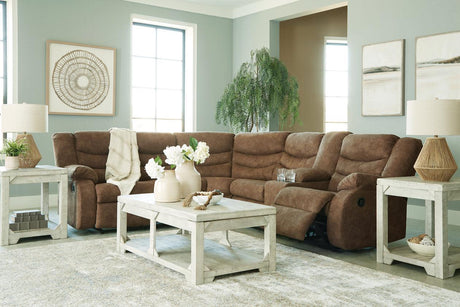 Partymate Brindle 2-Piece Reclining Sectional by Ashley at Eve Furniture