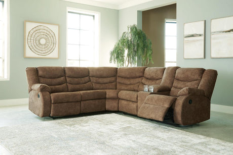 Partymate Brindle 2-Piece Reclining Sectional by Ashley at Eve Furniture