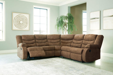 Partymate Brindle 2-Piece Reclining Sectional by Ashley at Eve Furniture