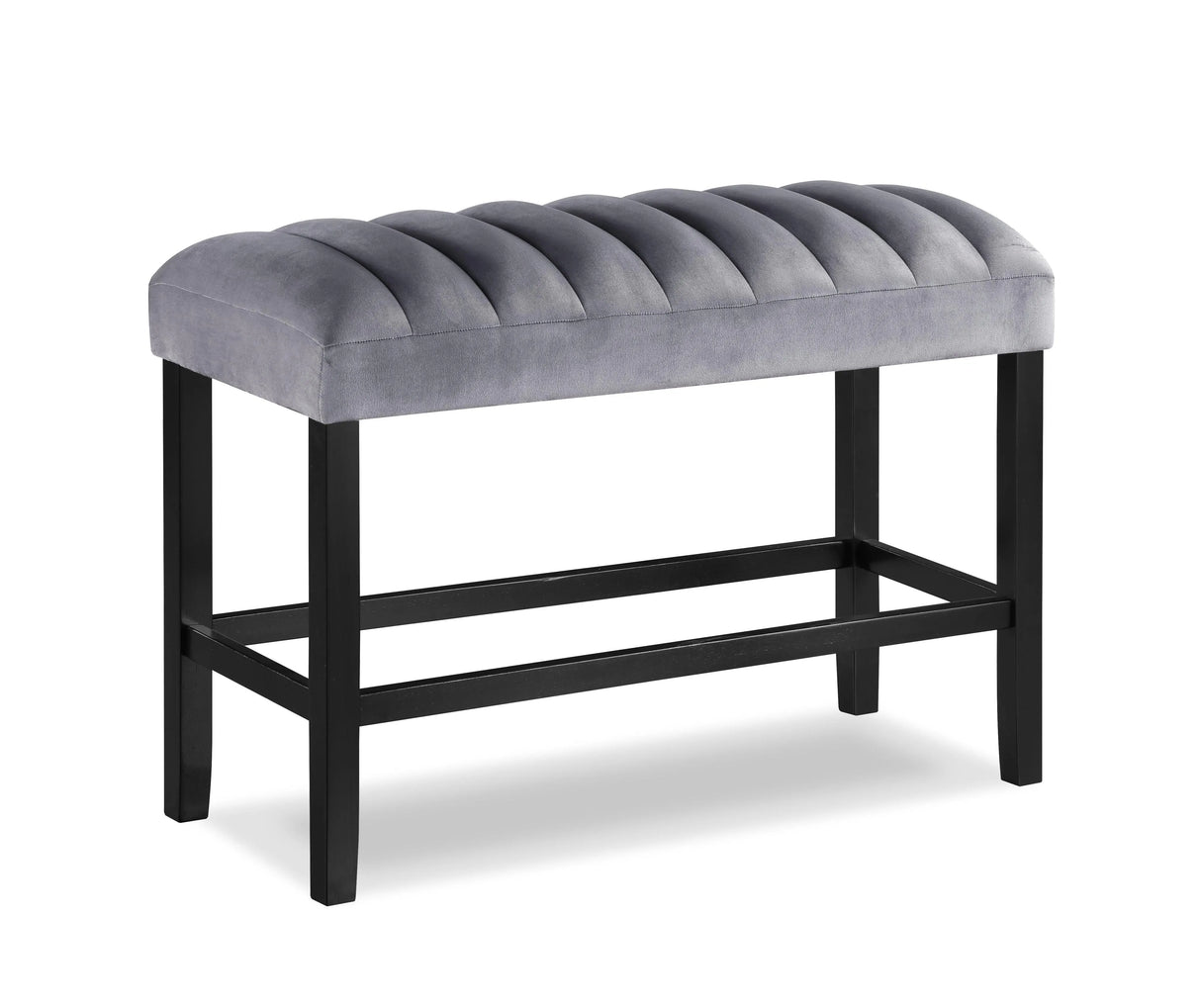 Pascal Black and Gray Counter Height Dining Bench by Crown Mark at Eve Furniture