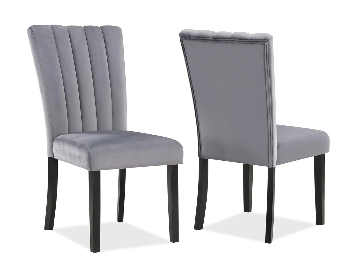 Pascal Black and Gray Marble-Top Dining Set by Crown Mark at Eve Furniture