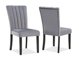 Pascal Black and Gray Marble-Top Dining Set by Crown Mark at Eve Furniture