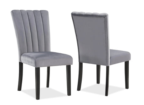 Pascal Black and Gray Marble-Top Dining Set by Crown Mark at Eve Furniture