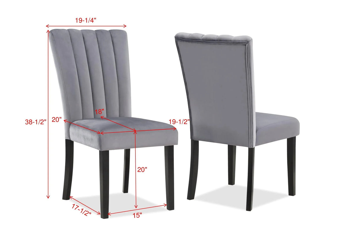 Pascal Black and Gray Marble-Top Dining Set by Crown Mark at Eve Furniture